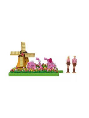 Barbie The Movie Windmill Scene Playset With Bikes & Figures 2 Inches Ages 4+ By
